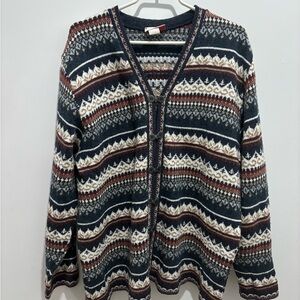 Vintage Multicolor Patterned Cardigan